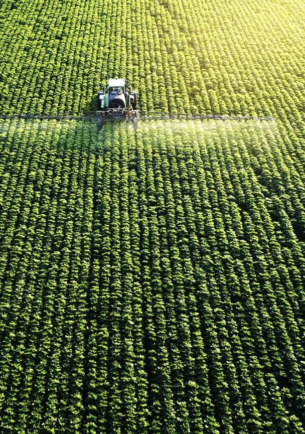 Aerial view of agricultural farmland